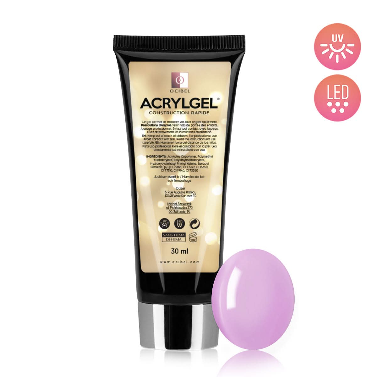 ✨ AcrylGel UV/LED 30g – Sans HEMA / DI-HEMA | Résultat Pro & Tenue Parfaite - Nude 02