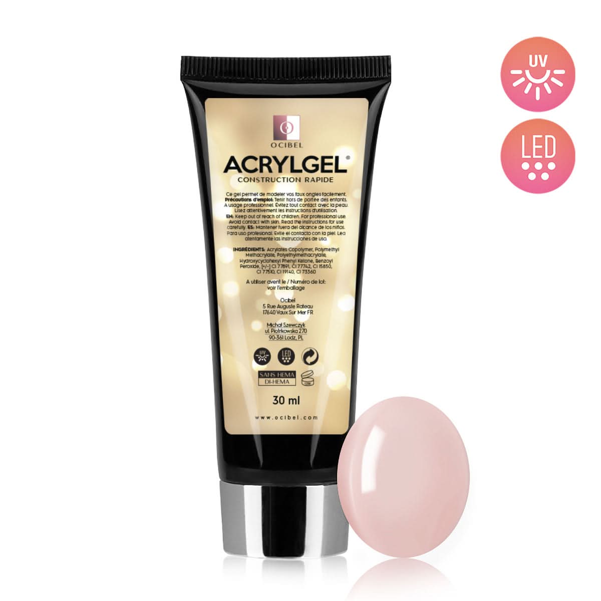 ✨ AcrylGel UV/LED 30g – Sans HEMA / DI-HEMA | Résultat Pro & Tenue Parfaite - Nude 03