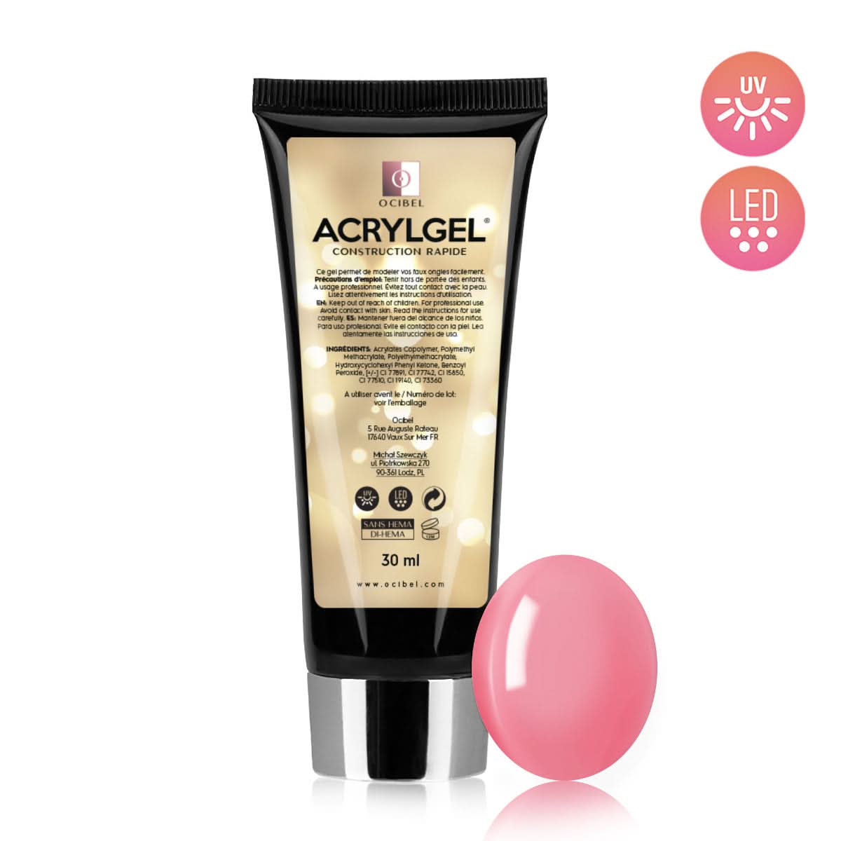 ✨ AcrylGel UV/LED 30g – Sans HEMA / DI-HEMA | Résultat Pro & Tenue Parfaite - Nude 06