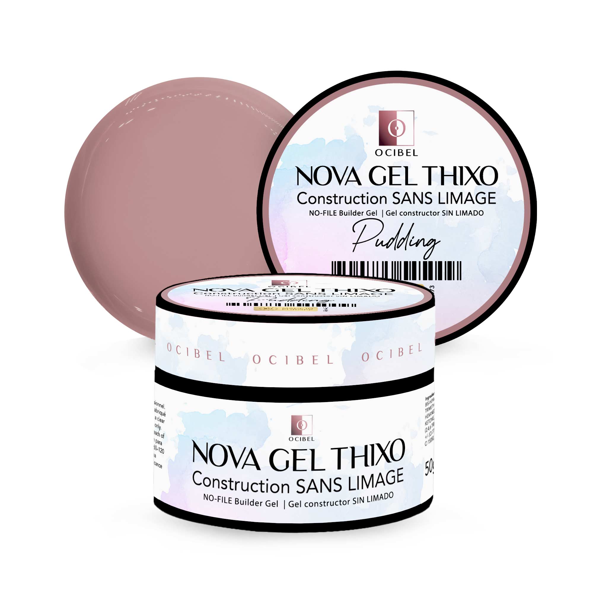 Gel de Construction Thixo SANS LIMAGE 50g - Sans TPO & HEMA - Pudding OCIBEL