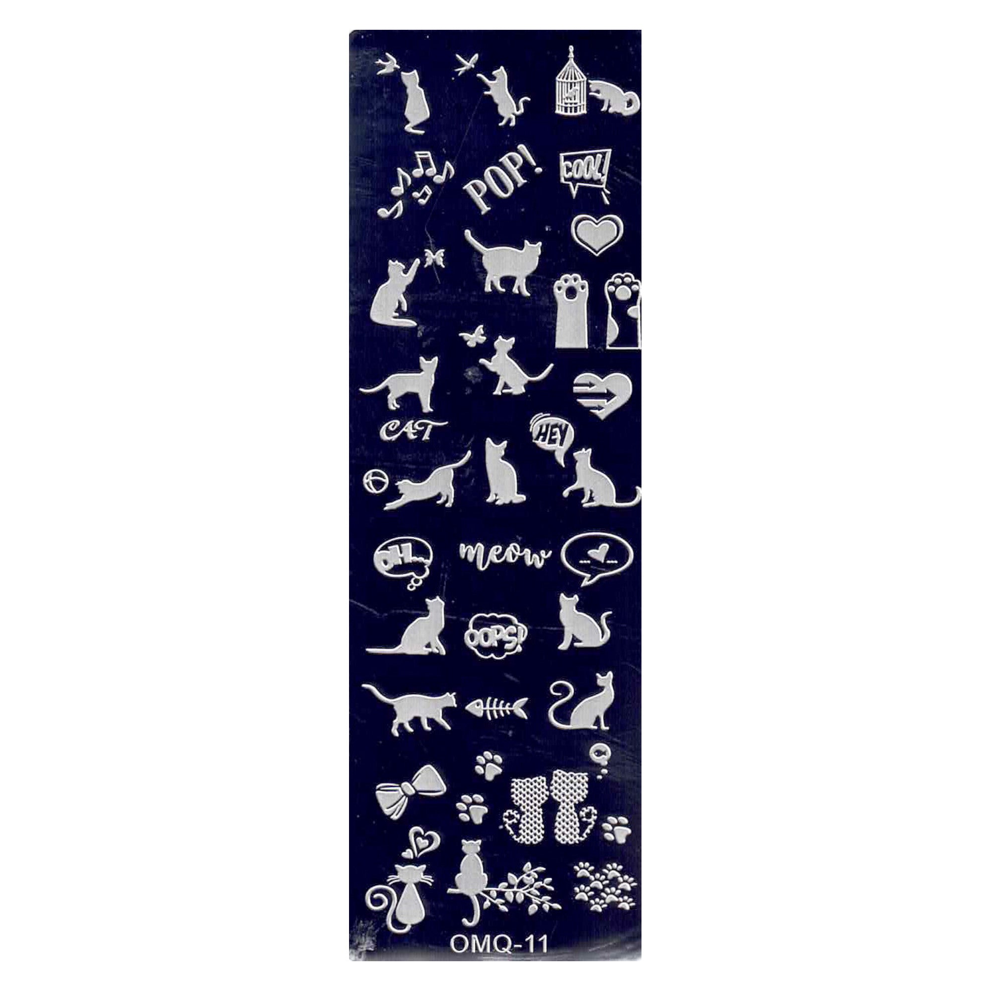 Plaque de Stamping pour Ongles Thème : Chat OCIBEL