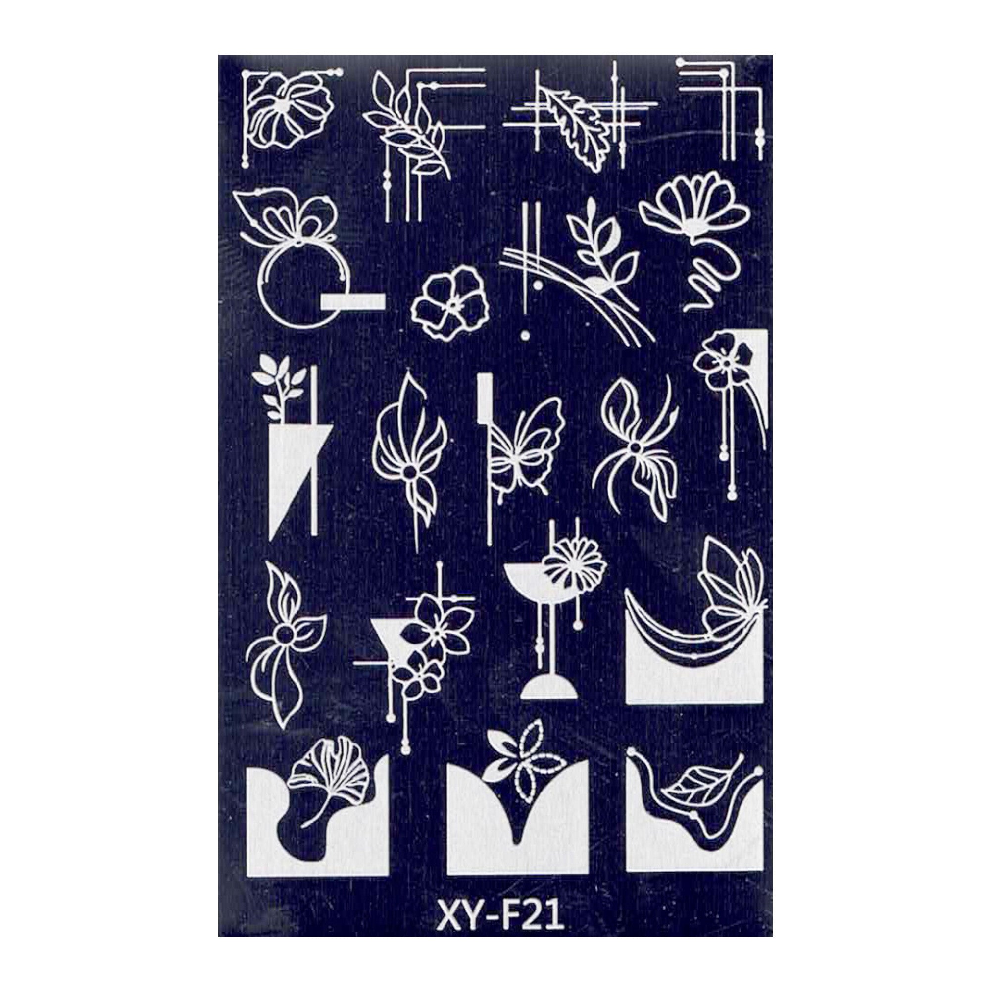 Plaque de Stamping pour Ongles Thème : Fleur OCIBEL