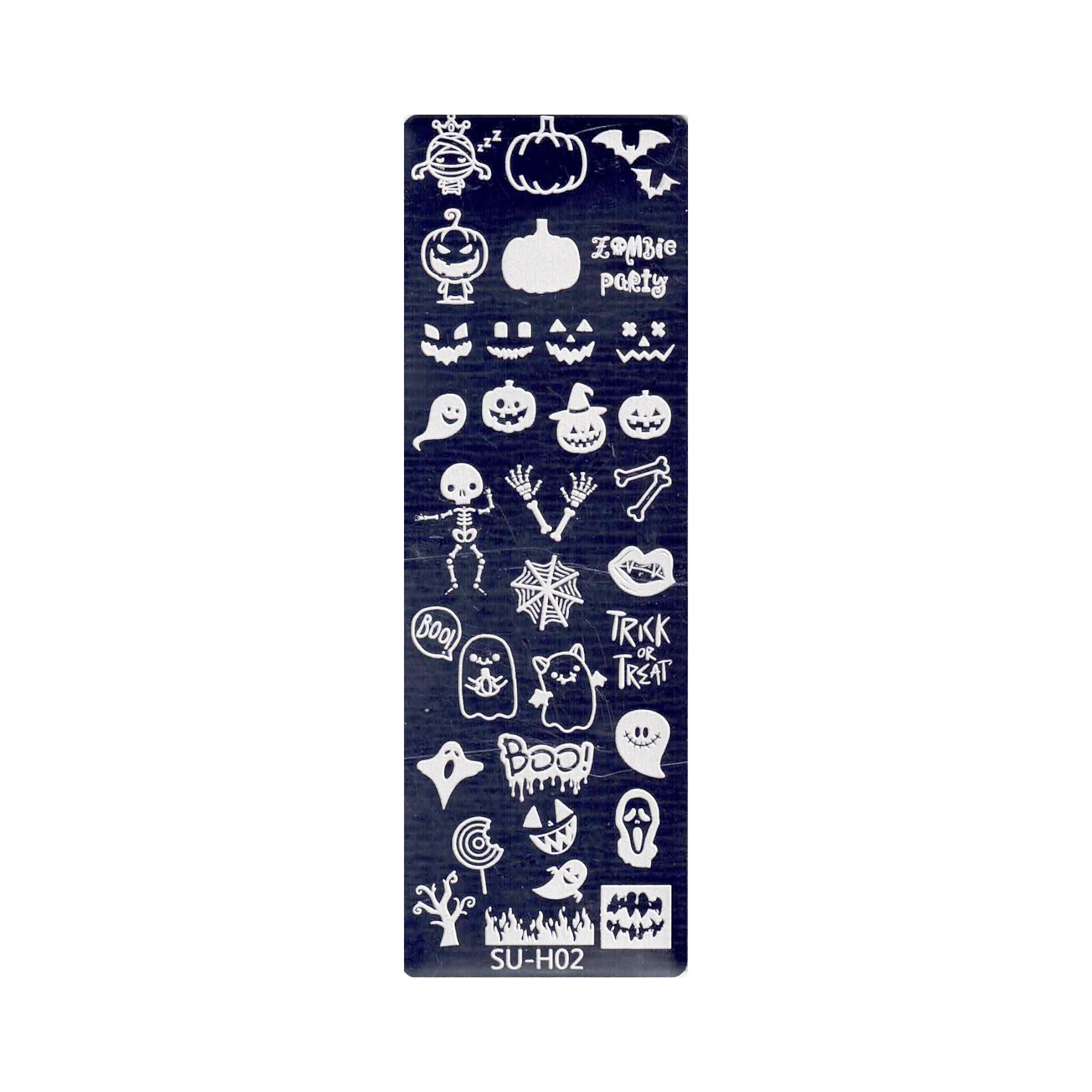 Plaque de Stamping pour Ongles Thème : Halloween OCIBEL