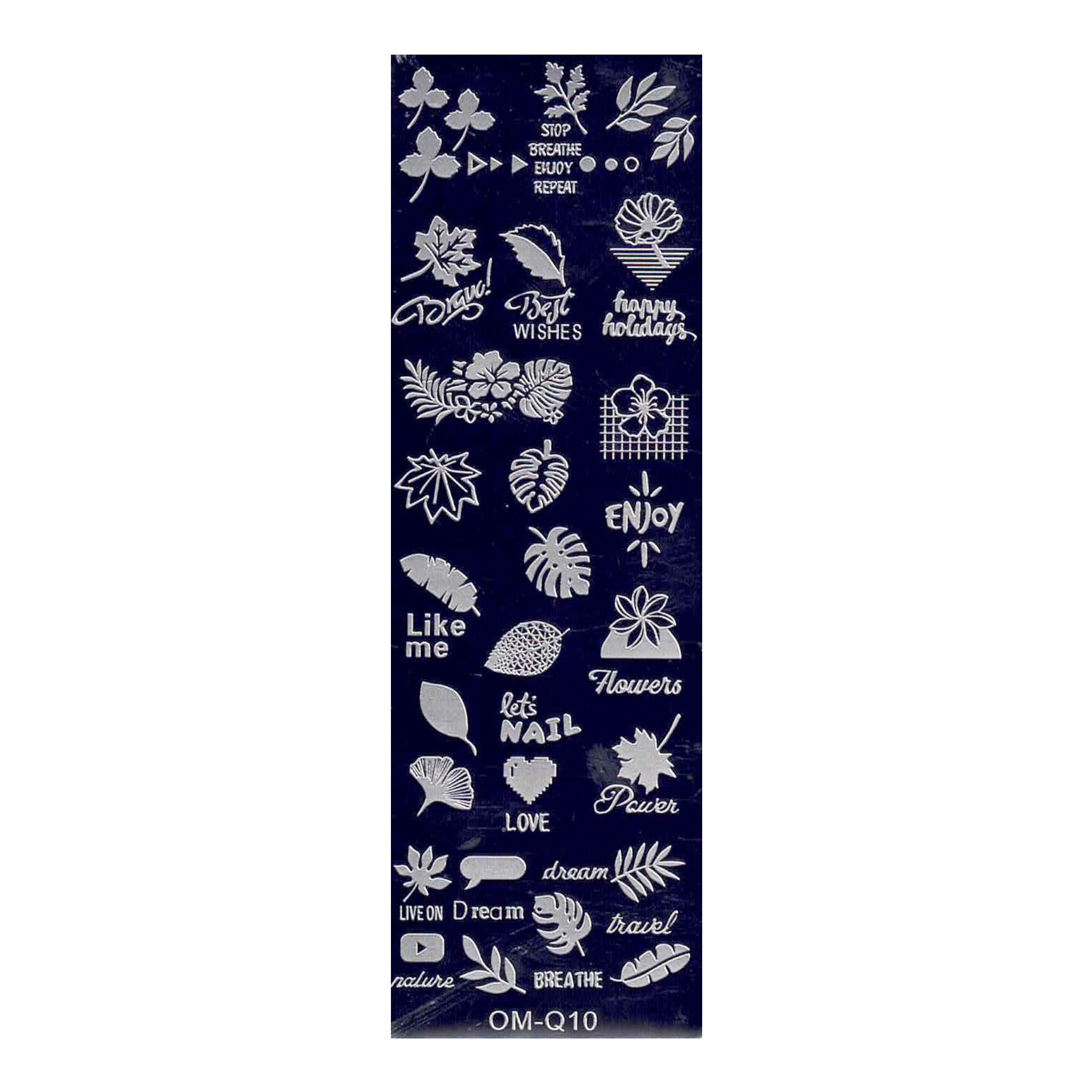 Plaque de Stamping pour Ongles Thème : Nature OCIBEL