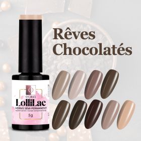 Vernis Semi Permanent UV / LED LolliLac Collection Rêves Chocolatés