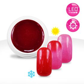 Gel UV / LED Couleur Thermo Pailleté Rouge / Rose - 5ml