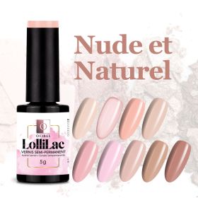 Vernis Semi Permanent UV / LED LolliLac Collection Nude et Naturel