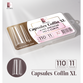 Capsules Soft Gel Coffin XL No Curve Transparente avec petite encoche - 110 Pièces